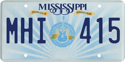 MS license plate MHI415