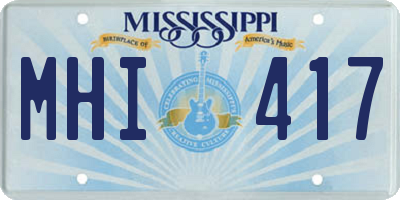MS license plate MHI417