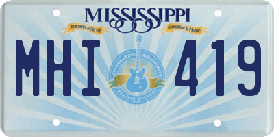 MS license plate MHI419