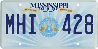 MS license plate MHI428