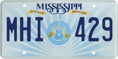 MS license plate MHI429