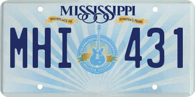 MS license plate MHI431