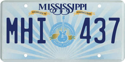MS license plate MHI437