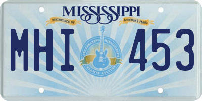 MS license plate MHI453