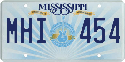 MS license plate MHI454