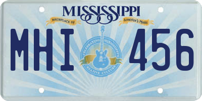 MS license plate MHI456