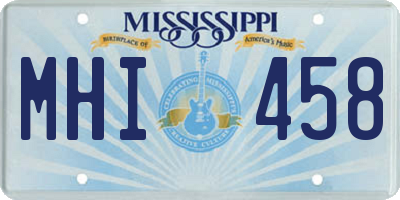 MS license plate MHI458
