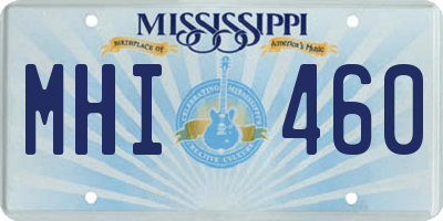 MS license plate MHI460