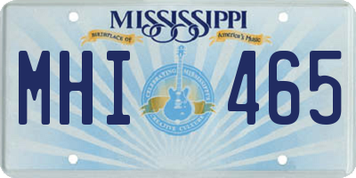 MS license plate MHI465