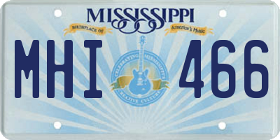 MS license plate MHI466
