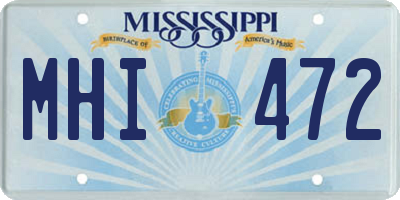 MS license plate MHI472