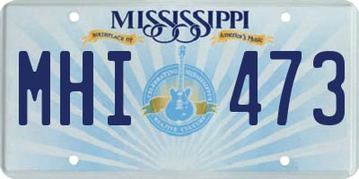 MS license plate MHI473