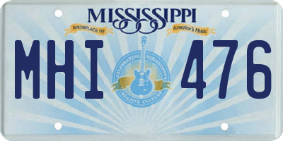 MS license plate MHI476