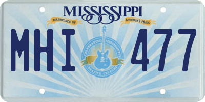 MS license plate MHI477