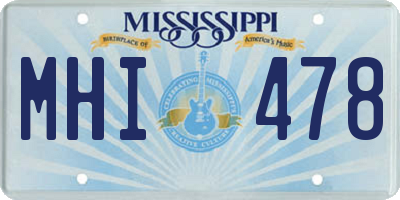 MS license plate MHI478