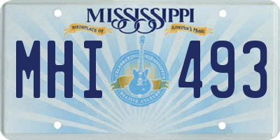 MS license plate MHI493