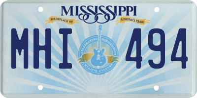 MS license plate MHI494
