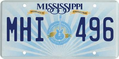 MS license plate MHI496