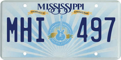 MS license plate MHI497