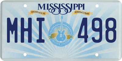 MS license plate MHI498
