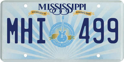 MS license plate MHI499