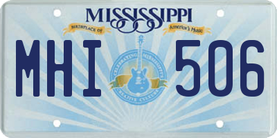 MS license plate MHI506