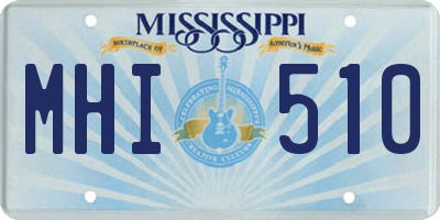 MS license plate MHI510