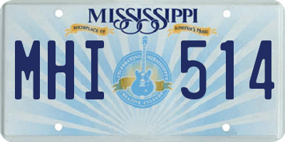 MS license plate MHI514
