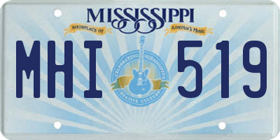 MS license plate MHI519