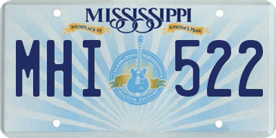 MS license plate MHI522