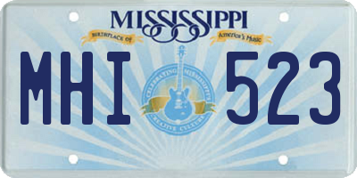 MS license plate MHI523