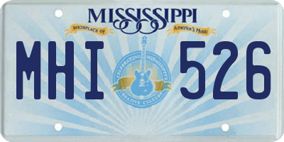 MS license plate MHI526