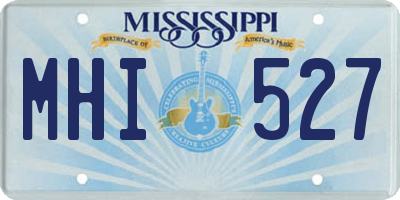 MS license plate MHI527