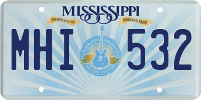 MS license plate MHI532