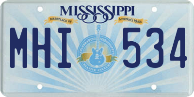MS license plate MHI534