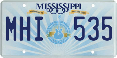 MS license plate MHI535
