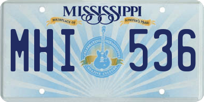 MS license plate MHI536