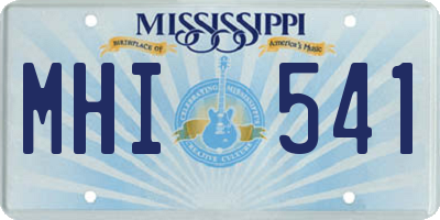 MS license plate MHI541