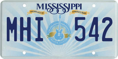 MS license plate MHI542