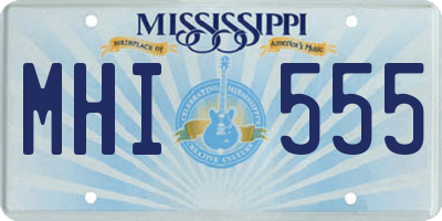 MS license plate MHI555