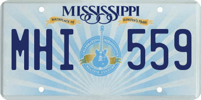 MS license plate MHI559