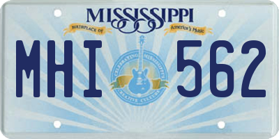 MS license plate MHI562