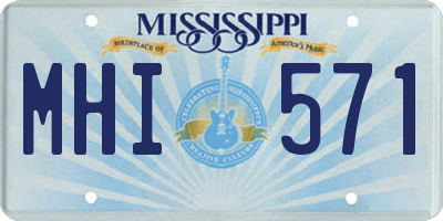 MS license plate MHI571