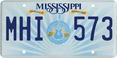 MS license plate MHI573