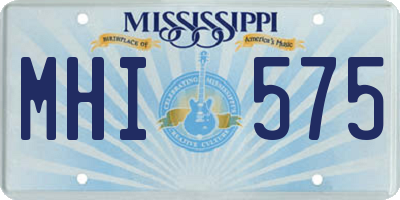 MS license plate MHI575
