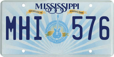 MS license plate MHI576