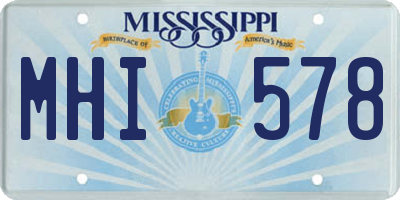 MS license plate MHI578