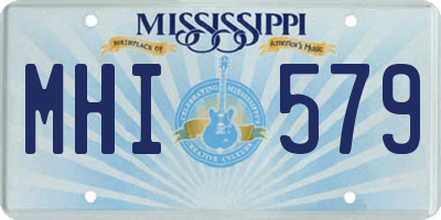 MS license plate MHI579