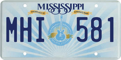 MS license plate MHI581