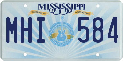 MS license plate MHI584